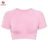 AUROLA Influence Crop Top Workout Shirts for Women, Ultra-Soft Seamless Gym T Shirts Short Sleeve Running Workout Tops