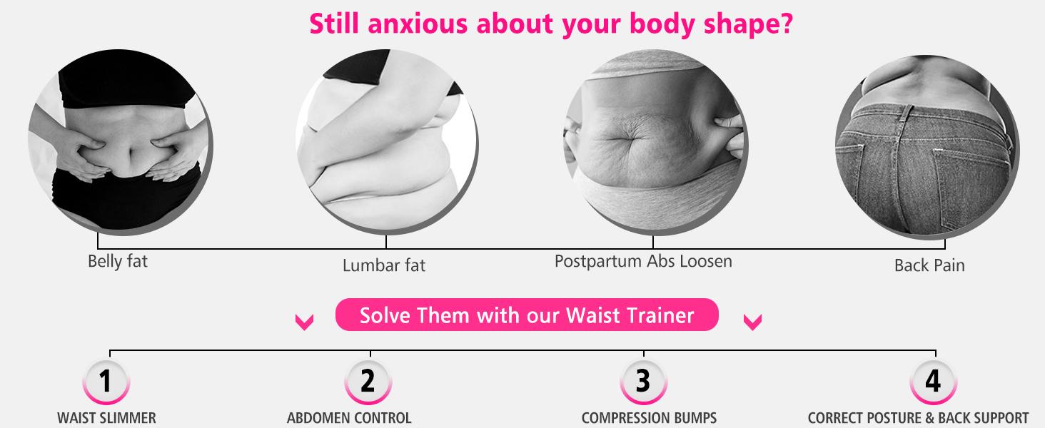 Women's 3-Segment Waist Trainer Belt - Tummy Control Shaper, Fitness Support for Workout & Back Relief, Waist Trainers, Shaper Waist Trainer