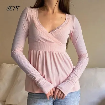 Light Pink Floral Baby Doll Top Hollister TikTok Shop