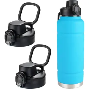 Auto Spout Lid for Bubba Trailblazer 24 32 40 oz Water Bottle, 2 Pack Lid Compatible with Bubba Flo  16oz Wide Mouth Water Bottle, Portable Replacement Cap(2pcs)
