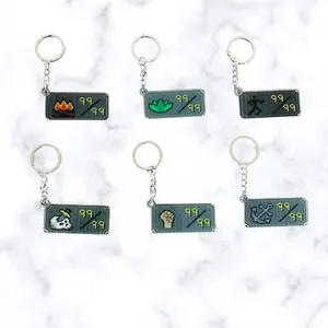 RuneScape 99/99 Skills Pixel Art Keychain, Unique Old School RuneScape Game Accessory