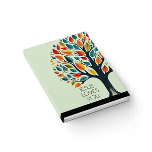 Colorful Tree with 'Jesus Loves You' Journal | Faith Scripture Notebook