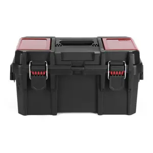 Hyper Tough 16-Inch Toolbox – Heavy-Duty Resin Storage with Padlock Security & Small Parts Organizer