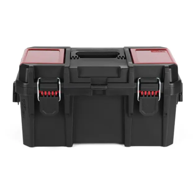 Hyper Tough 16-Inch Toolbox – Heavy-Duty Resin Storage with Padlock Security & Small Parts Organizer