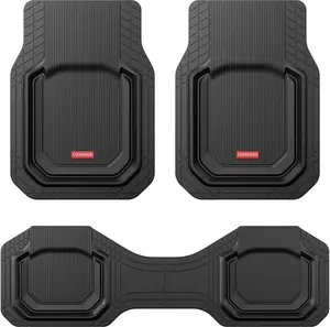 Coverado Deep Dish Car Floor Mats 3PCS - Waterproof All Weather Heavy Duty Protection for Car SUV Truck