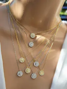 .925 Sterling silver and zirconias initial necklace