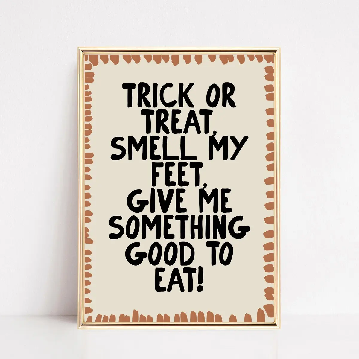 Trick Or Treat Sign Cute Nostalgic Halloween Wall Art Printable Decor, Unframed