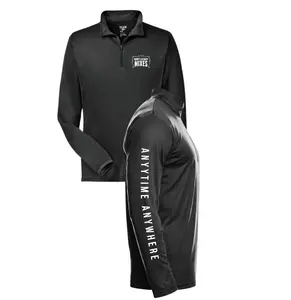 ANYTIME ANYWHERE MANNY'S LOGO BLACK QUARTER ZIP