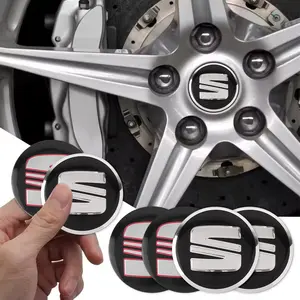 4pcs 56mm Car Wheel Center HUB Cap Badge Logo Sticker, for Seat Fr Ibiza Altea Leon Cupra Cordoba, Decoration Accessories