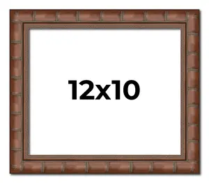 12x10 Brown Modern Bamboo Picture Frame - UV Acrylic, Foam Board Backing, Hanging Hardware