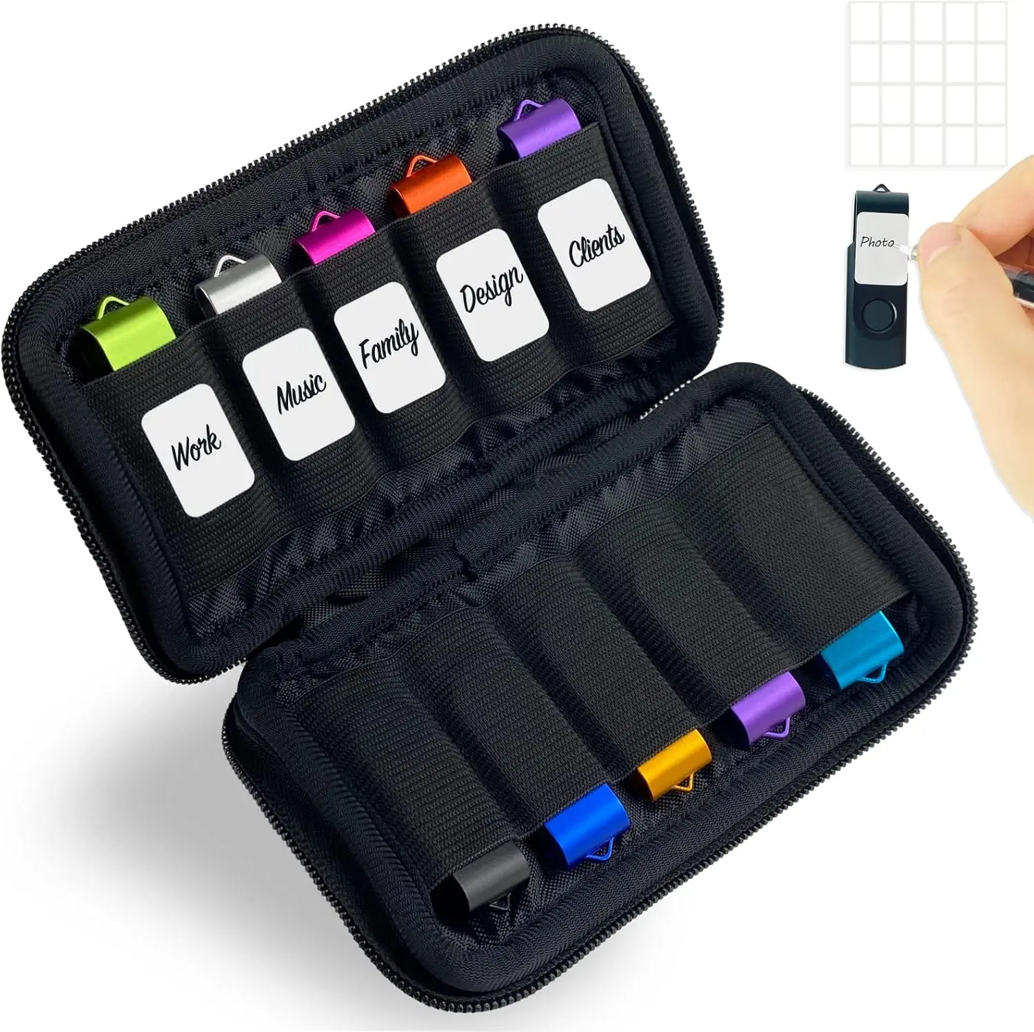 Flash Drive Case USB Storage Case USB Holder Storage Bag, Electronic Accessories Organizer for USB Flash Drive, USB Case, Thumb Drive Caes, Jump Drive Case, USB Organizer