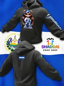 El Salvador - Guanaca Tedy Bear Woman Hoodie Casual Comfort Pullover Basic Cotton Long Sleeves Style Comfortable OKV