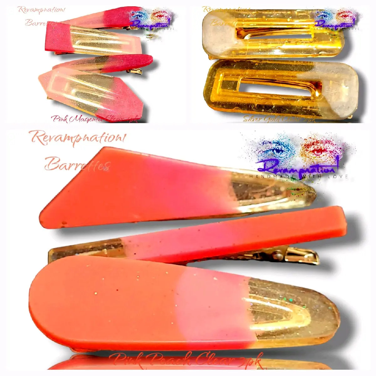 Clear Resin Hair Barrettes