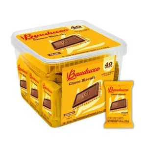 Bauducco Choco Biscuit Cookies, 25.3 oz (Pack of 40) - Crispy & Delicious Chocolate Cookies, Individually Wrapped for Snacks, Dessert & Lunch Boxes - 2 Cookies per Pack