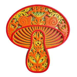 3 Printed Mushroom Multicolor Decoration