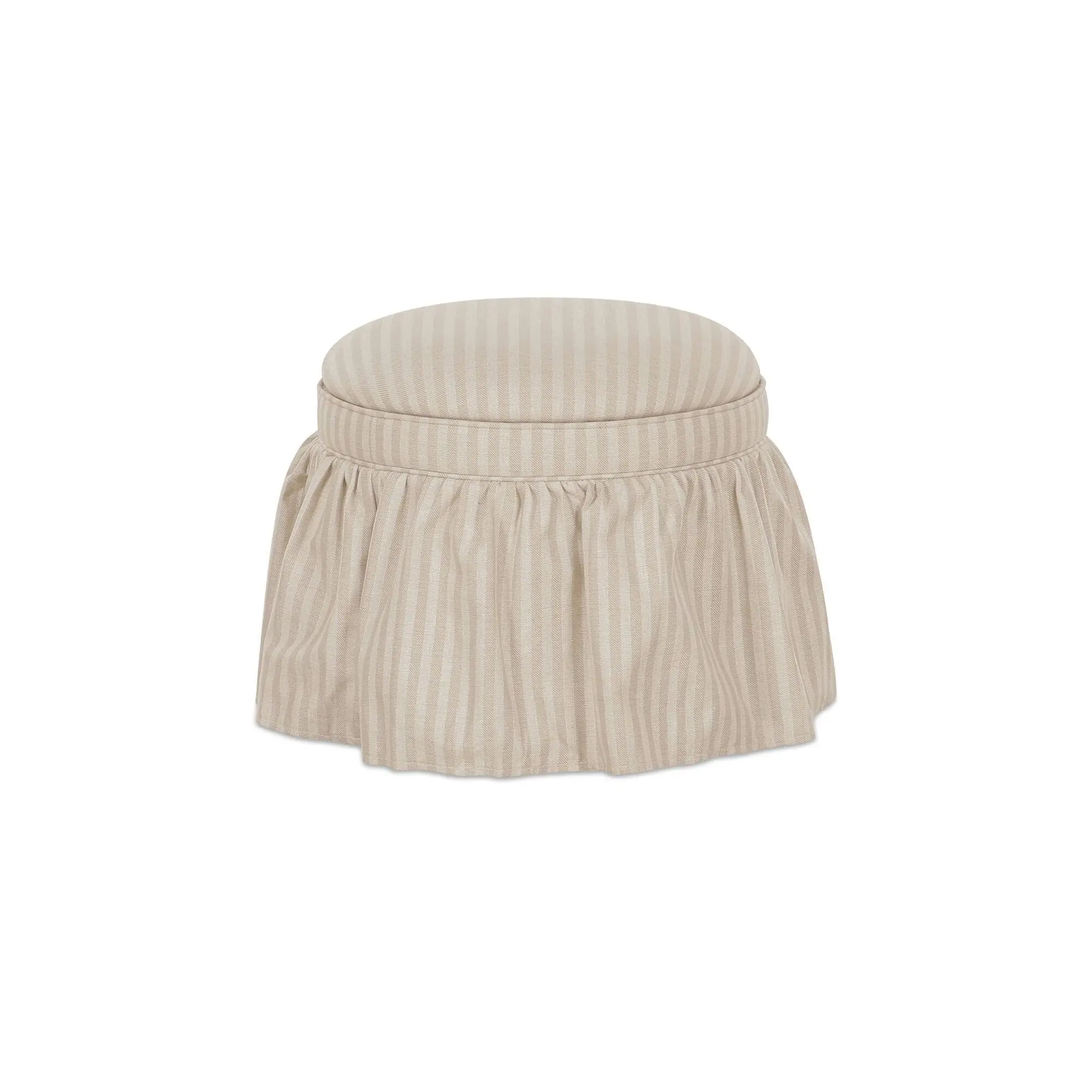 Heidi Storage Ottoman Beige Stripe