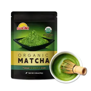 SUKIMI Organic Ceremonial Matcha Powder, First Harvest Ceremonial Grade Matcha, Smooth Green Tea Powder for Daily Drinking, USDA Organic, Non-GMO
