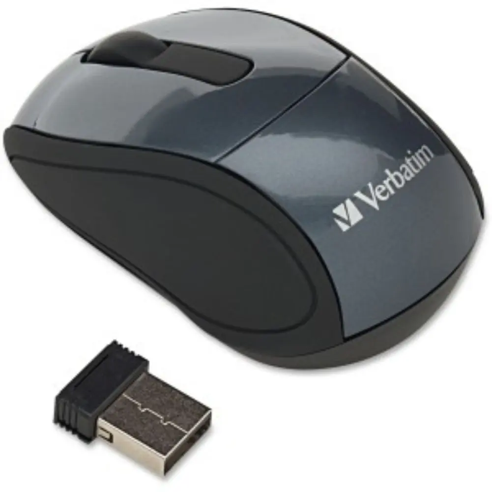 Verbatim Wireless Mini Travel Optical Mouse, Graphite