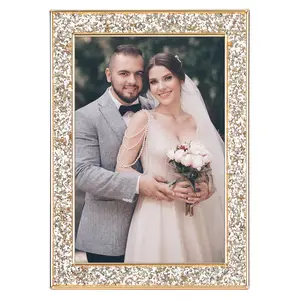 REGALWOVEN Picture Frame for Photo and Poster, Beautiful Metal Frames for Horizontal and Vertical Photo Formats for Tabletop 5x7 Inch Gold