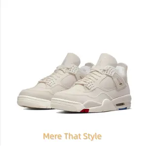 Retro Mid-Top Sneakers in Off-White Canvas with Tonal Embroidery Details and Multi-Color Ink-Splatter Accents on the Midsole