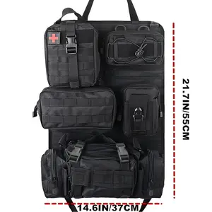 Tactical Car Seat Back Organizer - 5 Removable MOLLE Pouches # CarAccessories Backseat Storage Bag