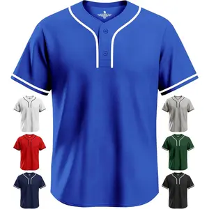 Blank Unisex Classic Two Button Baseball Softball Jersey Comfortable All-Day Wear for Men & Women