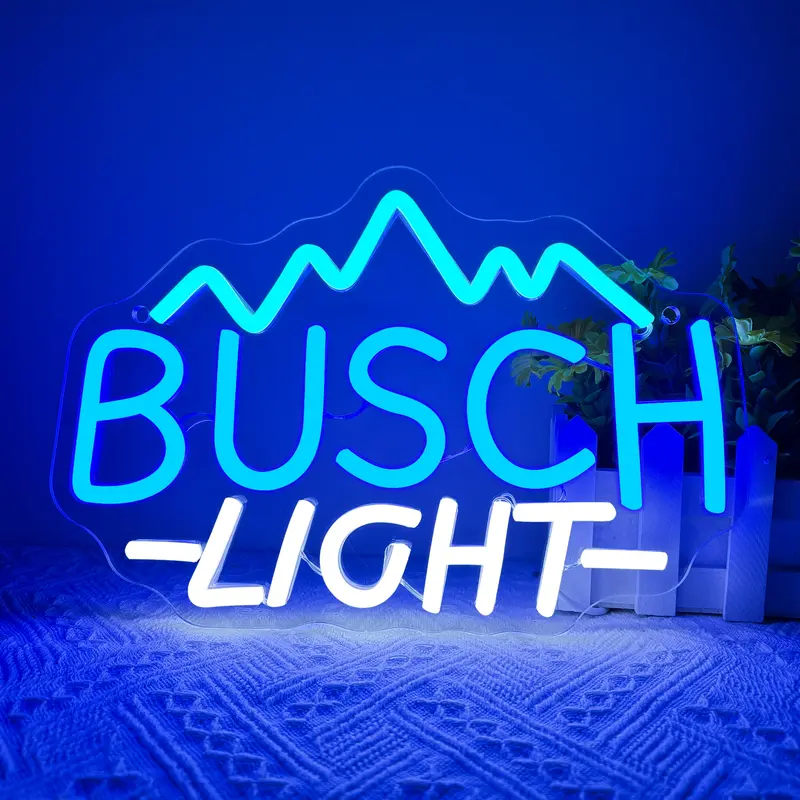 Busch Light Neon Signs for Wall Decor Neon Lights for Bedroom Led Signs Suitable for Man Cave Bar Pub Restaurant Christmas Birthday Party Gift Led Art Wall Decorative Crs Light Bar Sign, 5V Usb Power