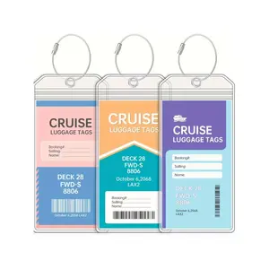 3/6/12pcs Cruise Essential Luggage Tags, Transparent Cruise Luggage Tag Holder, Suitable for All Cruise Companies
