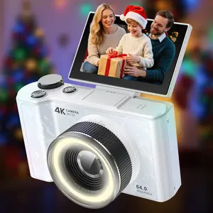 4K Digital Camera for Photography, Auto-Focus 64MP Vlogging Camera for Beginner with 2.4 inch 180° Flip Screen, 18X Digital Zoom Point and Shoot Camera with 32GB Micro SD Card, Perfect Gifts for Halloween and Thanksgiving