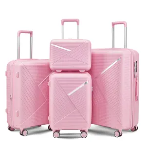 4-piece luggage set (14/20/24/28), expandable lightweight luggage, travel luggage with 360 degree silent rotating wheels and TSA lock, easy to check-in and store, durable shell, multiple color options