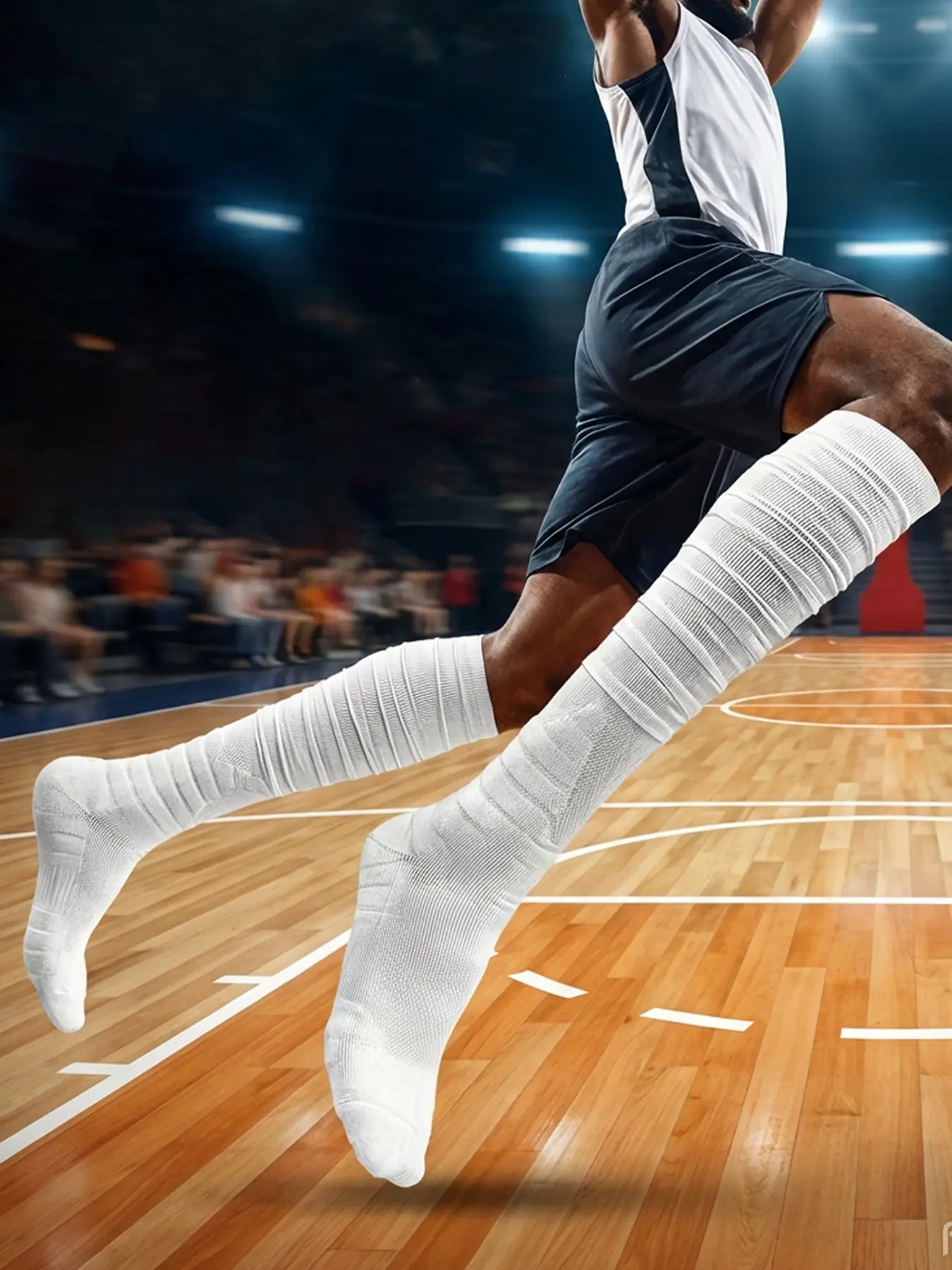 Men's Long Thick Knee Support Sports Socks, Ideal for Basketball & Rugby, Outdoor Sports Activities, Casual Style, All Seasons