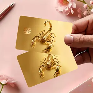 Metallic Scorpion Pattern Credit Card Sticker Used for EBT, Transportation, Keys, Credit Cards, Debit Cards, Card Skins, Protect Bank Cards, No Bubbles, High Quality, Suitable for Small Chip Cards, Durable Adhesive Stickers