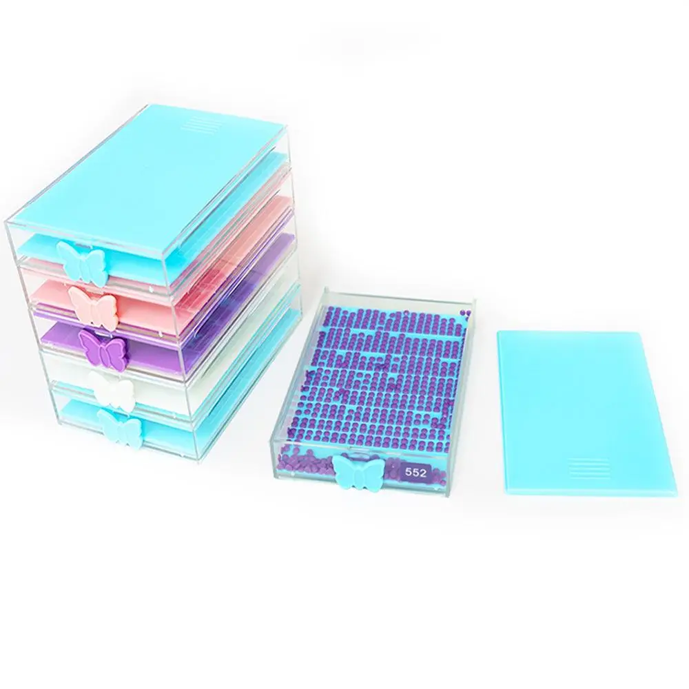 Portable Diamond Art Trays Kits, 1 Set Stackable Diamond Art Colorful Painting Accessories, DIY Diamond Art Colorful Painting Tools