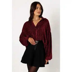 Cadence Long Sleeve Top - Burgundy