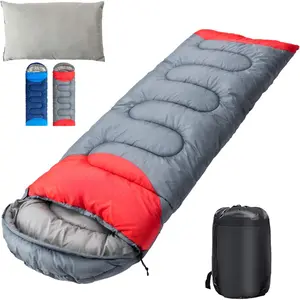 Sleeping Bag with Pillow - 4 Season Backpacking Sleeping Bag Lightweight Waterproof Warm and Washable for Adults, Kids, Women, Men's Outdoors Camping, Hiking, Mountaineering
