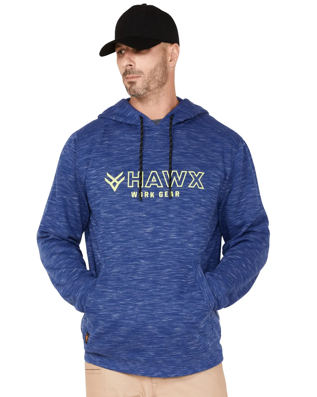 Hawx Men's Men'S Graphic Slub Pullover Hooded Work Sweatshirt - Hxfa22k64-Blu