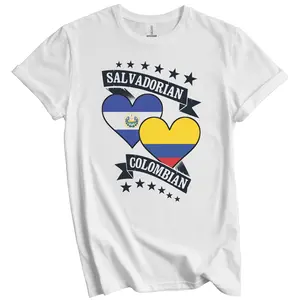 Salvadorian Colombian Heart Flags El Salvador Colombia T-Shirt