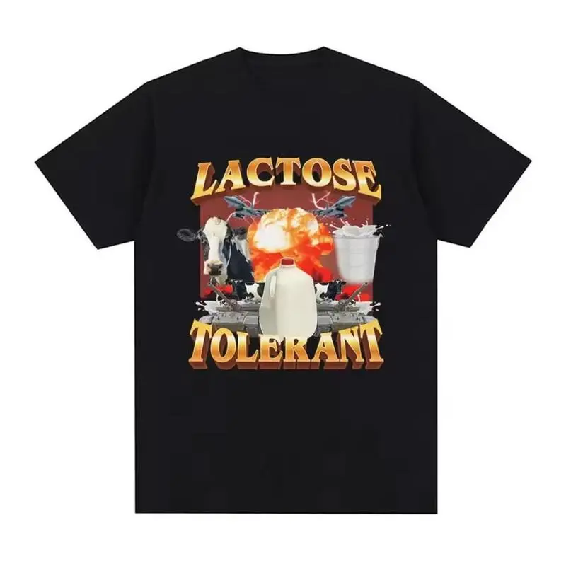[100% Cotton] Men'S Funny Graphic Black T-Shirt, Milk And Explosion Airplane And Tank Graphic T-Shirt Depop Men'S T-Shirt T-Shirt For Men And Women graphic t-shirts