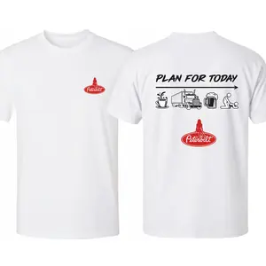 Peterbilt Daily Plan T-Shirt – Coffee, Trucking, Beer & Rest Icons Graphic Tee, Classic Peterbilt Logo Shirt, Funny Trucker Lifestyle Tee, Premium Cotton Unisex Fit for Men & Women, Vintage Truck Driver Gift Idea
