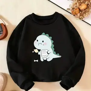 Comfortable dinosaur round neck printed long sleeved sweatshirt, perfect for outdoor sports, suitable for all seasons, creating a unique dressing style, urban street style, suitable for men, women, mothers and friends, couple style, fashionable and loose,