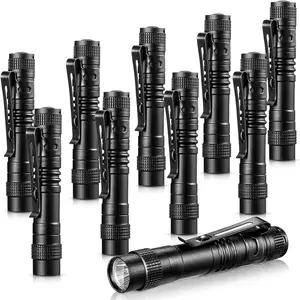 Mini Pen Light Flashlight - 10 Count Pocket Light with Clip for Inspection, Small Size (3.5 Inches), Ideal for Camping and Diary Use