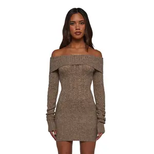Manifest It Off The Shoulder Sweater Mini Dress