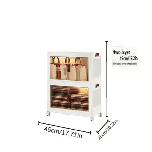 Multi-Layer Folding Storage Cabinet, Closet Organizer System, Versatile Storage Box for Clothes, Snacks, Toys, Ideal for Bedroom, Living Room, Dormitory