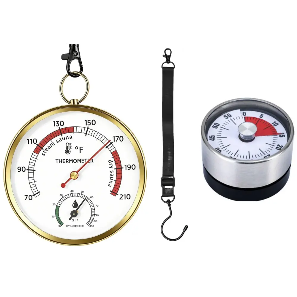 3 Packs Sauna Thermometer Fahrenheit, 2-in-1 Thermometer and Hygrometer, Precision Temperature Gauge & Thermostat for Portable Steam Sauna Box, Home Infrared Indoor Use Essential Accessory