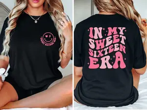 In My Sweet Sixteen Era Shirt, Sweet 16 Shirt, 16th Birthday Gift, 16 Birthday Party Tshirt, Sweet 16 Squad Shirt, Birthday Shirt Fit Soft