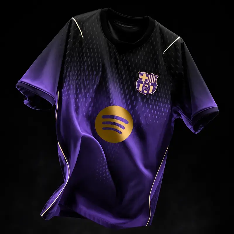 Unisex Purple Soccer Jersey Personalized Barcelona Away Stadium Shirt 26 27 Away Shirt Football Shirt Breathable Fan Style