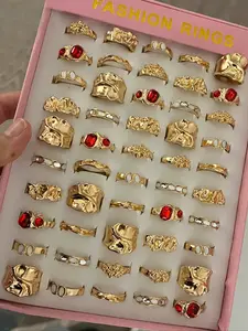Women's Vintage Fashion Ring Set, Vintage Rings Jewelry, Multicolor Artificial Gemstone, Stackable Open Rings, Statement Rings, Perfect for Daily Wear and Parties