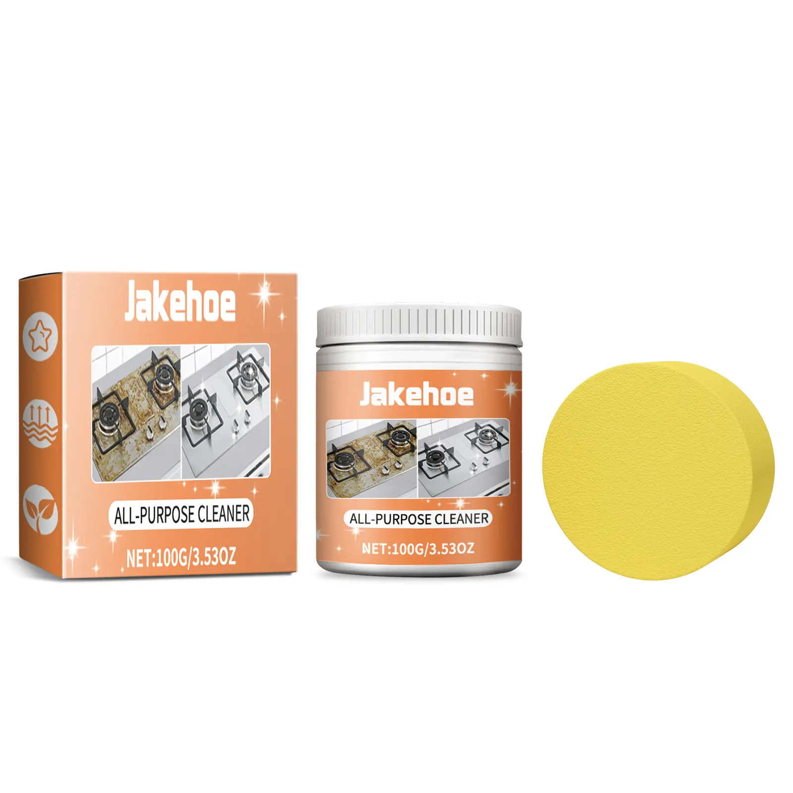 Jakehoe Multi-Purpose Cleaning Powder - 100g Heavy-Duty Household Degreaser, Rust-Resistant, Non-Chlorine, Phthalate-Free All-Purpose Cleaner for Stovetop, Oven, Cookware, Multi-Purpose All-Purpose Cleaners, Rust-Resistant All-Purpose Cleaners