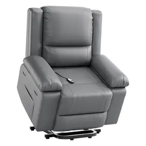 Power Lift Recliner Chair – Heat & Massage, PU Leather Electric Lift Recliner for Elderly & Mobility Impaired – Reclining Sofa with Side Pocket for Living Room
