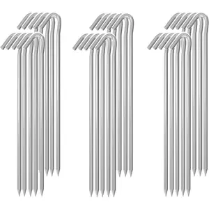 30 Pack 9" Heavy Duty Galvanized Metal Tent Stakes, Durable Camping Tent Pegs Ground Stakes for Inflatables Outdoor Camping Decorations